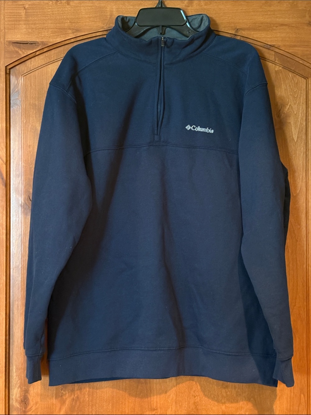 Columbia Navy Blue 1/4 Zip Pullover Sweatshirt Size XL